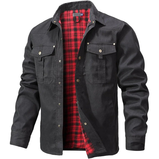 Zaitun Men's Flannel Lined Shacket Jacket for Outdoors and Casual Wear